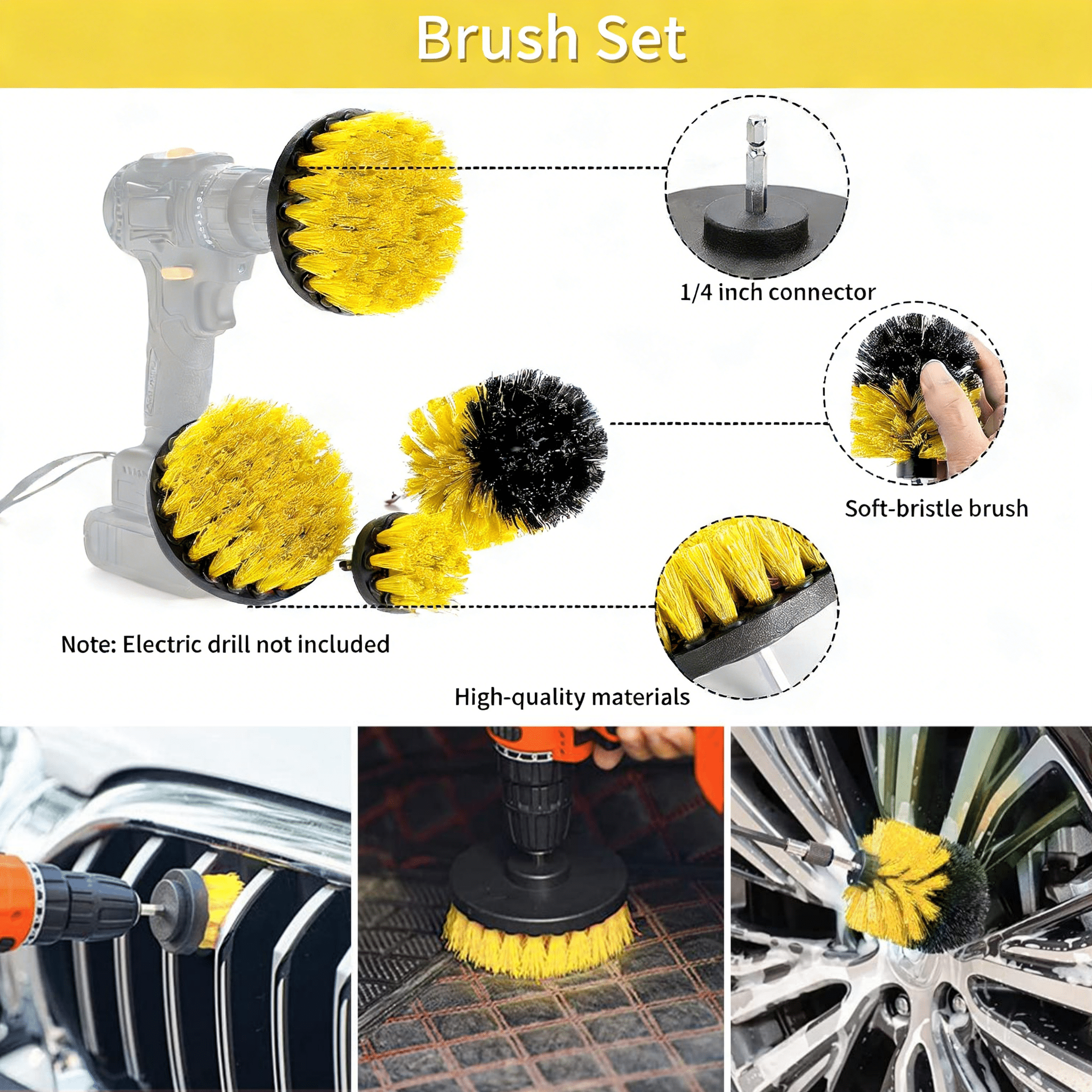 35Pcs Car Detailing Brush Set, Car Detailing Kit, Auto Detailing Drill Brush Set, Car Detailing Brushes, Car Wash Cleaning Tools Kit for Interior, Exterior, Wheels