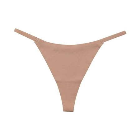 

Miluxas Clearance Women s Seamless T Pants European and American Sexy Leopard Print Thongs Low Waist Breathable Panties Khaki 4(S)
