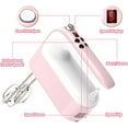 thumbnail image 2 of 9-Speed Digital Hand Mixer Electric, 400W DC Motor, Hand Mixer electric Handheld with Snap-On Storage Case, Touch Button, Turbo Boost, 5x Stainless Steel Accessories (Pink), 2 of 14