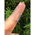 thumbnail image 2 of Gaspara Round Cut Blue Sapphire Halo Earrings Birthday Gift For Women's 925 Sterling Silver, 2 of 5