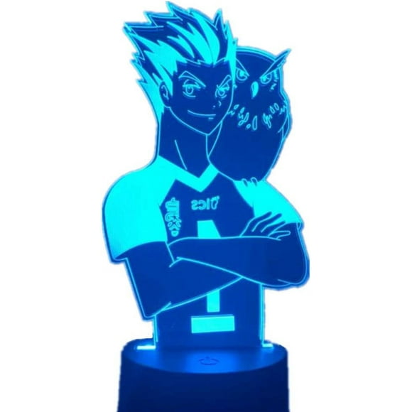 USB 3D Led Night Light Touch Switch Anime Kotaru Bokuto Figure Nightlight for Kids Bedroom Decoration Light Bedside Table Lamp Toy Child Gift