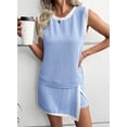 thumbnail image 3 of AURA Womens Two Piece Casual Set Color Block T Shirt and Cropped Pants Summer Comfortable Outfit, 3 of 6