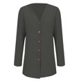 thumbnail image 4 of Women's Ribbed Knit Cardigan Anti-Pill Cloud Comfort Cardigan Fall Lightweight Open Front Coat Coffee Run Chic Pocket Packable Layer Fine Brushed Soft Long Sleeve Blackish Green XL, 4 of 9