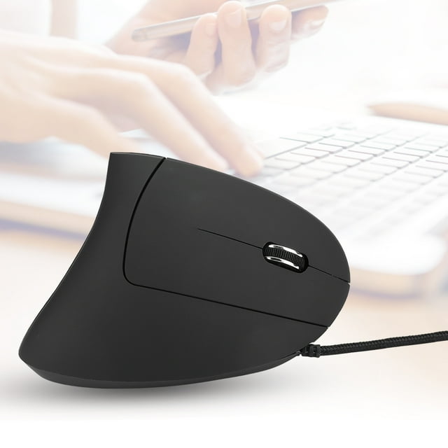 Mouse, Optical Vertical Gaming Mouse Ergonomic PC Mouse, for Laptop Notebook Black