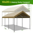 thumbnail image 2 of ECOLINEAR Carport 10x20 ft Heavy Duty Carport, Outdoor Potable Garage with 4 Adjustable Height 8.7 ft to 10.2 ft, Carport Canopy Anti UV All-Season Waterproof Tarp, Car Canopy for Trucks, Boats,Yello, 2 of 7
