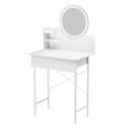 thumbnail image 1 of Limorve LED Makeup Vanity Desk with Lighted Mirror, 3-Level Adjustable Brightness, Bedroom Dressing Table with Storage Drawer & Shelves, Space-Saving Modern Design for Women, 1 of 8