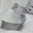 thumbnail image 2 of Northlight Gray Snowflake Christmas Wired Craft Ribbon 2.5" x 10 Yards, 2 of 3