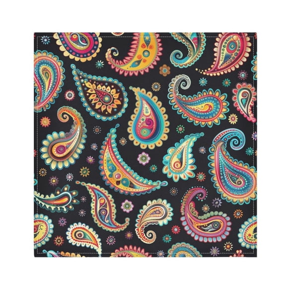 JSTEL Colorful Paisley Cloth Napkins Set of 4, 20x20 Inch Washable and Reusable Napkin for Decoupage Dinner Party Everyday Use
