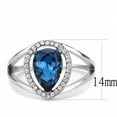 thumbnail image 2 of High polished (no plating) Stainless Steel Ring with Top Grade Crystal in Montana for Women Style DA349, 2 of 5