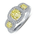 thumbnail image 4 of Lafonn Heritage Sterling Silver 2-Tone Plated Canary Ring (1.6 CTTW), 4 of 5