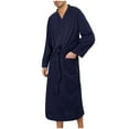 thumbnail image 2 of Donemore Men's Waffle Knit Bathrobe Loose Fit Comfortable Open Front Casual Loungewear Robe Home Spa Relaxation, 2 of 9