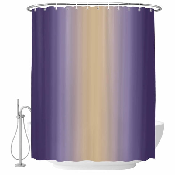 Purple Ombre Shower Curtain Set - 72" x 78" Washable Bathtub Curtain with 12 Hooks, Modern Yellow Gradient Farmhouse Art Waterproof Fabric Stall Shower Curtains for Bathroom/Bathtub Décor