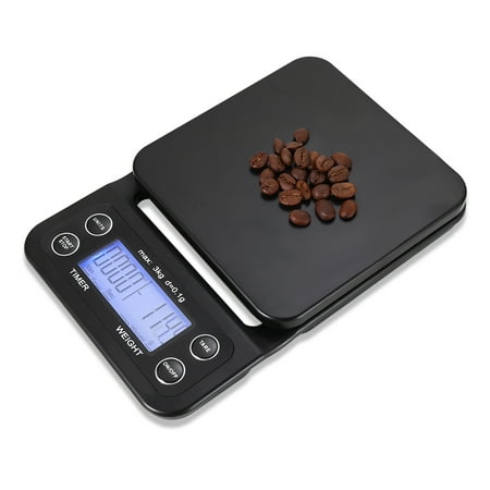 Digital Kitchen Food Coffee Weighing Scale + Timer with Backlit LCD Display (Best Coffee Weighing Scales)
