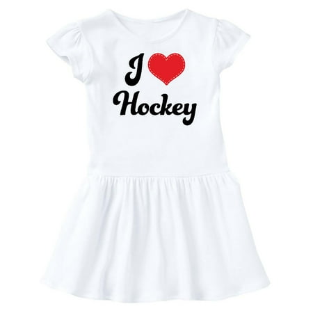 

Inktastic I Love Hockey Gift Baby Girl Dress