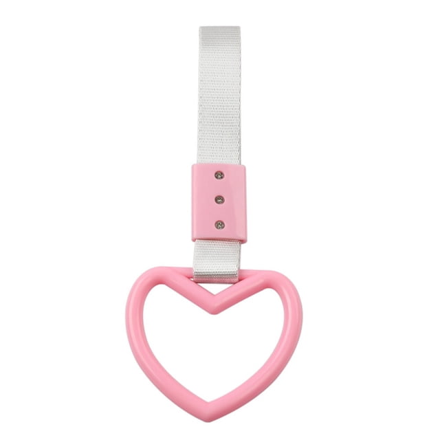 SPRING Heart shaped Car Electrostatic Strap Decorative Hanging Ring Rear Bumper Ring silver+light pink