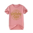 thumbnail image 3 of Yiyuu Birthday Girl Shirt Tie Dye Letter Print Short Sleeve Crew Neck T-Shirt, Sizes 1-13, 3 of 3