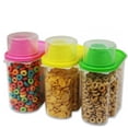 thumbnail image 6 of Small BPA-Free Food Storage Containers with Lid - Perfect for Storing Flour, Sugar, Grains, Rice, Cereals, and Baking Supplies for Better Kitchen Organization - Set of 3 in Green, Pink, and Yellow, 6 of 9