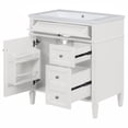thumbnail image 6 of 30'' Bathroom Vanity, Bathroom Storage Cabinet With Sink, 2 Drawers, Flippable Drawer, Retro Handle Multi-Functional Independent Modern Storage Cabinet, 6 of 7