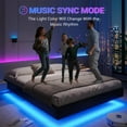 thumbnail image 5 of Floating Bed Frame with LED Lights Full Size Modern Upholstered Platform Bed Frame no Headboard, No Box Spring Needed, Easy to Assemble,Black Faux Leather, 5 of 9