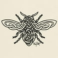 thumbnail image 3 of CafePress - Celtic Knotwork Bee Black Lines T Shirt - Men's Classic Graphic T-Shirt, 3 of 4