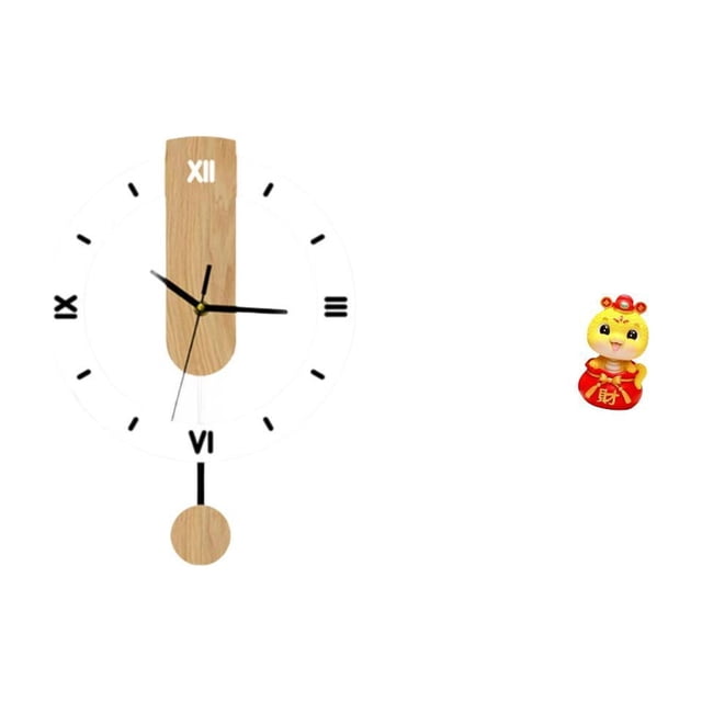 Reloj De Pared Con Números Romanos Acrílicos, Adorno Colgante Silencioso Para El Hogar, Sala De Estar O Baño, Con Estatua De Serpiente Del Año Nuevo Chino 2025. Figura Decorativa Feng Shui