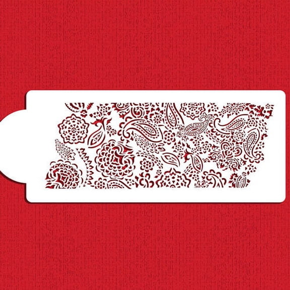 Designer Stencils C968 Ted Scutti's Intricate Paisley Cake Side Stencil