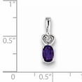 thumbnail image 2 of Sterling Silver Rhodium-Plated Amethyst & Diam. Pendant (16 X 5) Made In India qbpd23feb, 2 of 2
