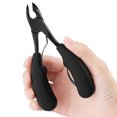 thumbnail image 4 of Cortauñas de acero inoxidable negro con diseño ergonómico para uñas encarnadas y gruesas, mango antideslizante y precisión quirúrgica., 4 of 6