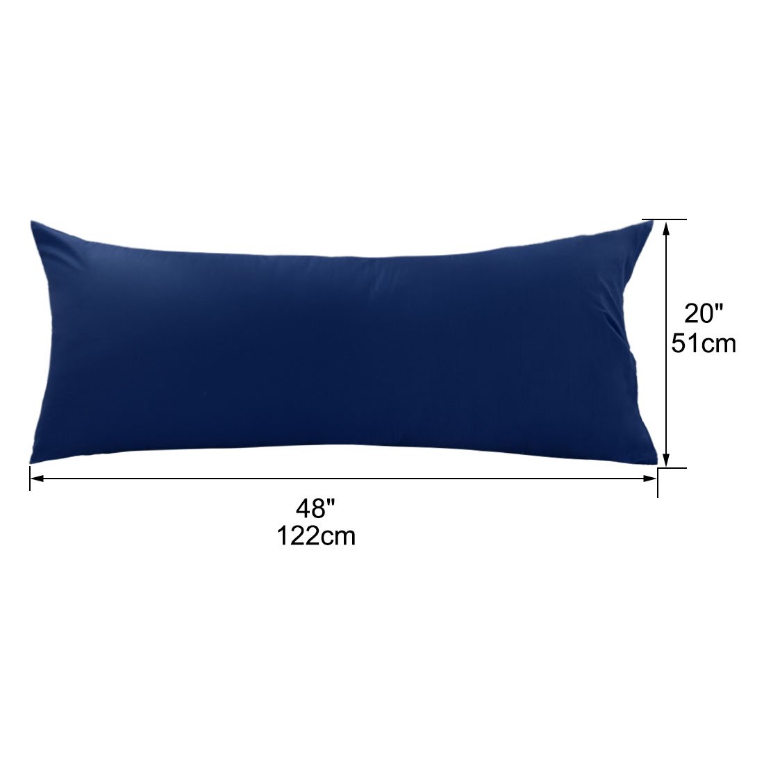 Piccocasa Cotton Egyptian Body Size Pillow Case 1 Piece Navy Blue
