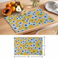 thumbnail image 6 of Blue Artwork Floral Placemats Set of 12 Abstract Art Botanical Yellow Place Mats Indoor Wipeable Table Mats Washable Cloth Dining Table Placemats for Kitchen Holiday Party Home Decor 13x19 Inch, 6 of 9
