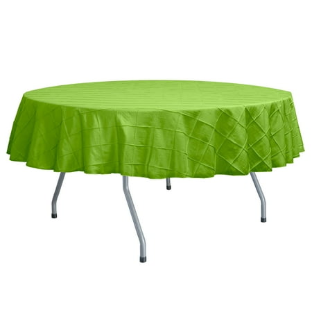 

Ultimate Textile (3 Pack) Embroidered Pintuck Taffeta 60-Inch Round Tablecloth Apple Lime Green