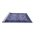 thumbnail image 2 of Ahgly Company Machine Washable Indoor Round Abstract Blue Modern Area Rugs, 8' Round, 2 of 4