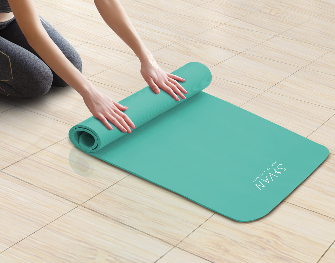 Sivan Health and Fitness 1/2-Inch Extra Thick 71-Inch Long NBR Foam Yoga Mat 