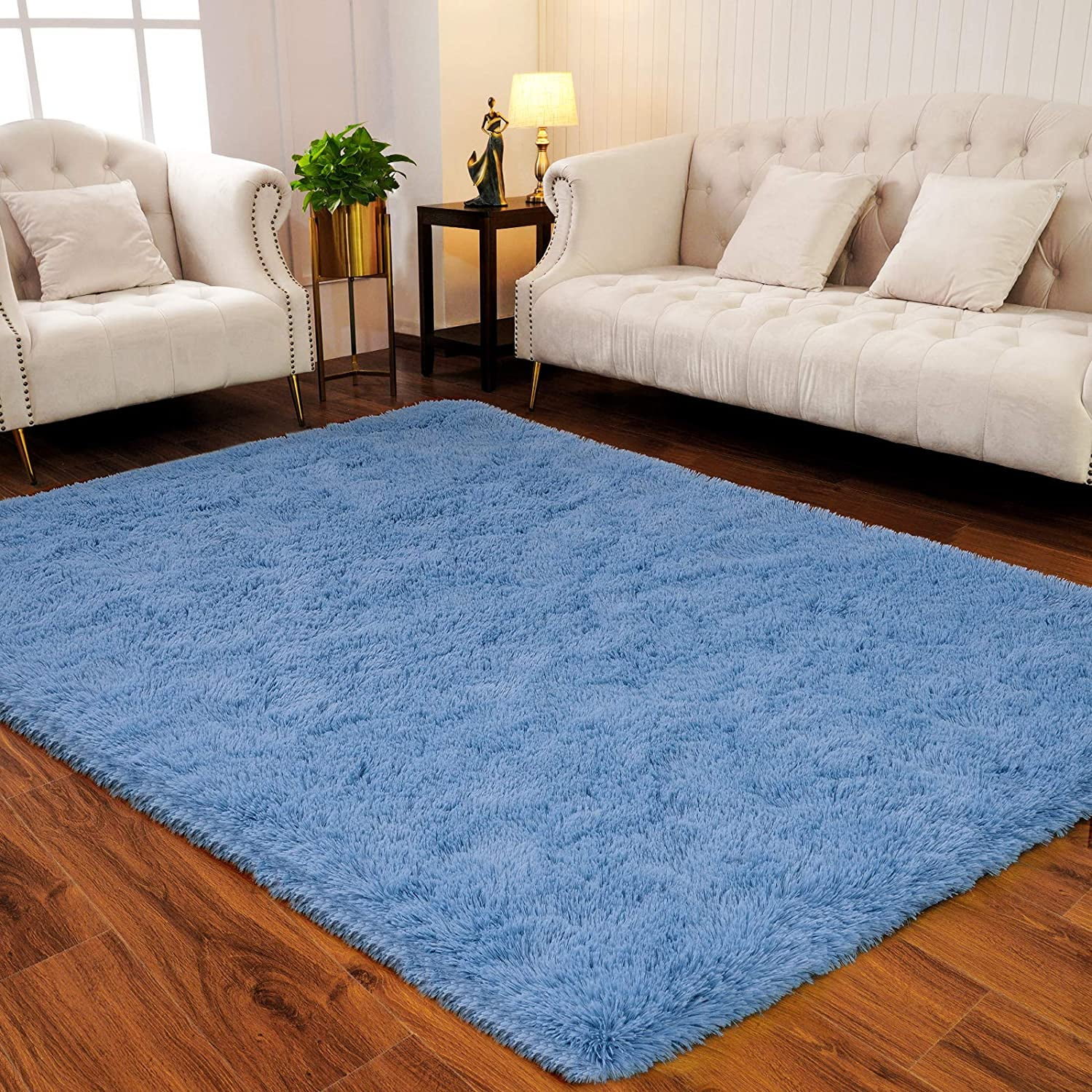 Lochas Soft Rugs Indoor Modern Area Rug Fluffy Carpets for Living Room Bedroom Home Decor Nursery,6'x9',Cobalt Blue