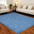 thumbnail image 2 of Lochas Soft Shag Carpet Fluffy Rug for Living Room Bedroom Big Area Rugs Floor Mat Home Decor, 4'x6',Cobalt Blue, 2 of 6