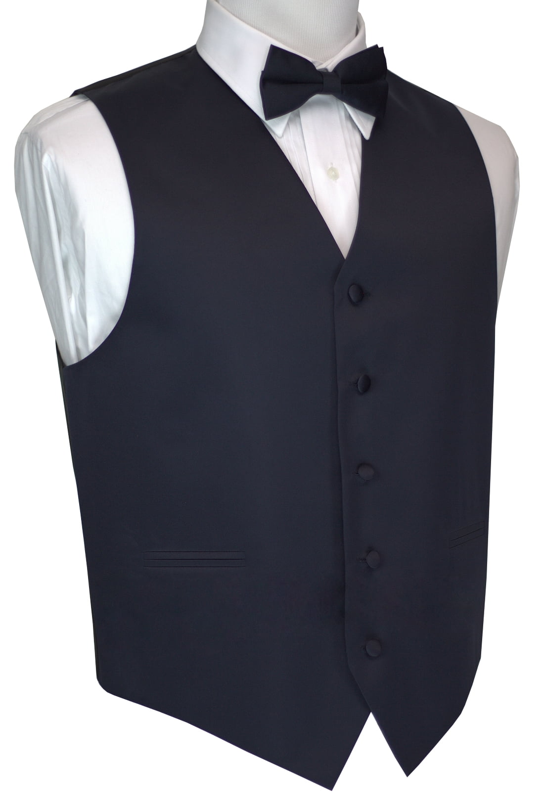 Italian Design, Men's Tuxedo Vest, Bowtie Navy