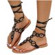 thumbnail image 4 of Sandalias de verano para mujer, chanclas, vendaje, zapatos planos informales con correa para la playa para mujer Wmkox8yii  nm11392, 4 of 7
