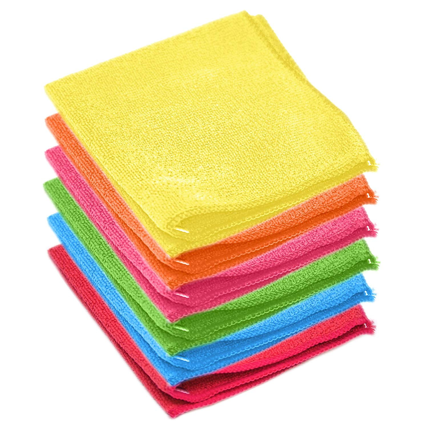 Etienne Alair Super Soft Microfiber Cleaning Cloth - Set of 48 Red Washcloths - 12 x 12 Inches