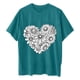 thumbnail image 2 of Camisetas de Manga Corta para las Mujeres Impreso Cuello Redondo Suelto Camiseta, Casual Cuatro Estaciones Blusa para el Hogar, 2 of 3