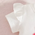 thumbnail image 6 of XZNPDUCQ Girls Clothes Sets Baby Girl Clothes Girl Short Sleeve Romper Floral Shorts Summer Outfits Playwear Beach Outfits 12-18 Months,Pink, 6 of 9