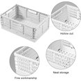 thumbnail image 4 of ERSAN-Foldable Plastic Storage Basket, Small Collapsible Crates for Organizing, Medium Stackable Folding Organizer Bins for Desk Organization for Home Kitchen Bedroom Bathroom Office, White, 4 of 4