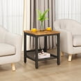 thumbnail image 4 of MIERES Living Room Coffee Table Set, Coffee Table and Side Table Combination, Metal Frame Coffee Table Set, Suitable for Living Rooms, Apartments, Offices, Vintage Brown, 4 of 8
