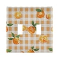 thumbnail image 2 of 3 Gang Light Switch Cover Plate Orange on Gingham Wall Plate Decorate Electrical Outlet Cover Plates 4.56”x4.48”, 2 of 8