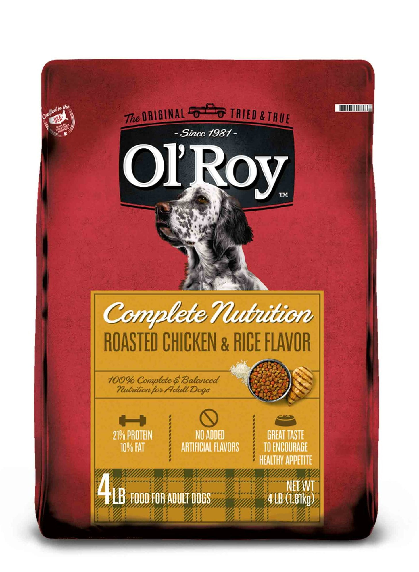 (4 pack) Ol' Roy Complete Nutrition Chicken Dry Dog Food, 4 lb