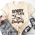 thumbnail image 6 of Sorry I'm Late Funny Lamb T-Shirt, Retro Dilly Dallying White and Natural Tee for Quirky Women, 6 of 8