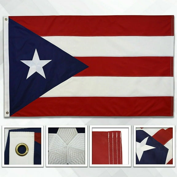 3x5 Embroidered Puerto Rico Flag DOUBLE SIDED Flag