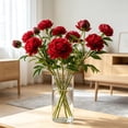thumbnail image 5 of Artificial Peony Flowers 6 Colors Faux Silk Stems Buds Wedding Home Vase Floral Arrangement Centerpiece Decor, 5 of 6