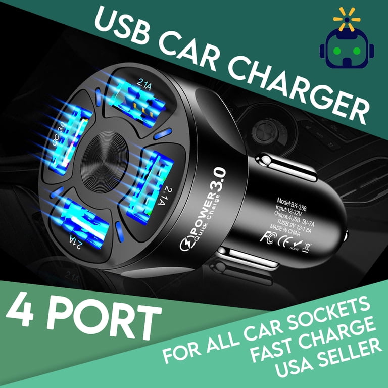 cigarette lighter usb fast charger 4 Port USB Fast Car Charger Cigarette Lighter Socket for Samsung Android iPhone Cell Phone Mobile