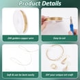 thumbnail image 6 of 24K Gold Plated Copper Wire 24 Gauge Golden Copper Wire 0.5mm Jewelry Wire Craft Beading Wire Tarnish Resistant Wire for DIY Crafts Jewelry Making Wrapping Sculpting 65.6 FT /21.8 Yards, 6 of 6