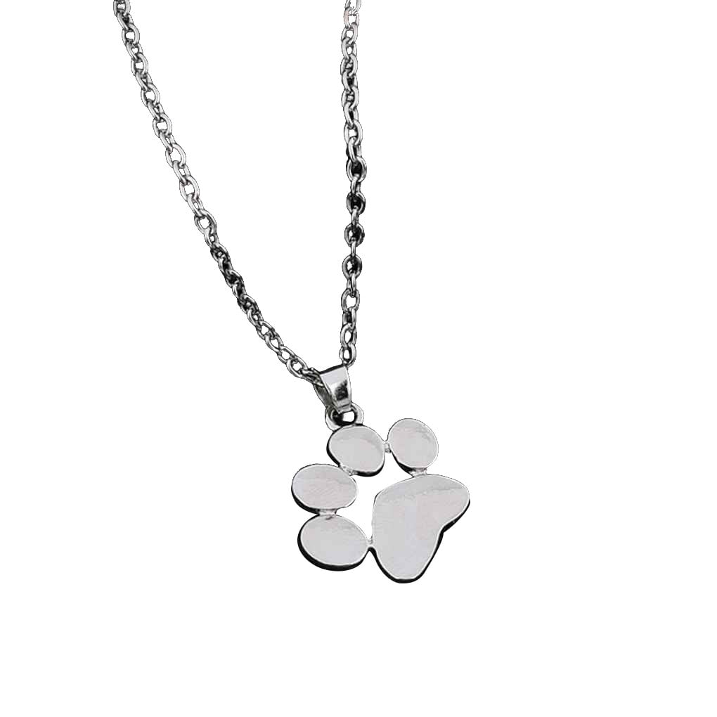 Women Girls Pets Dogs Footprints Girls footprint necklace Paw Paw Chain Pendant Necklace Heart Hollow Necklaces